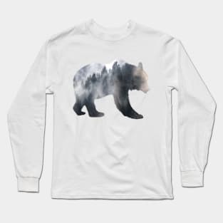 Dramabite Wild mountain bear surreal wildlife animal Long Sleeve T-Shirt